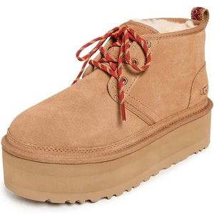 UGG Women's Neumel Heritage Lace-Up Platform - Chestnut - NEW In Box